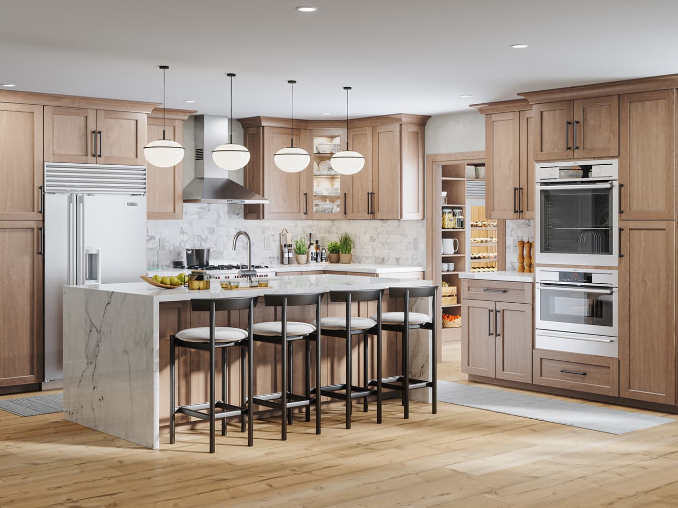 Stone fabrication - Toffee Shaker Cabinets in Jupiter