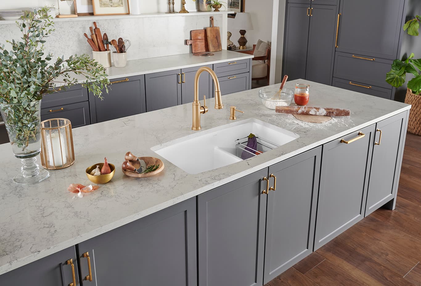 Stone fabrication - 3DL Shaker Cabinets in Delray Beach