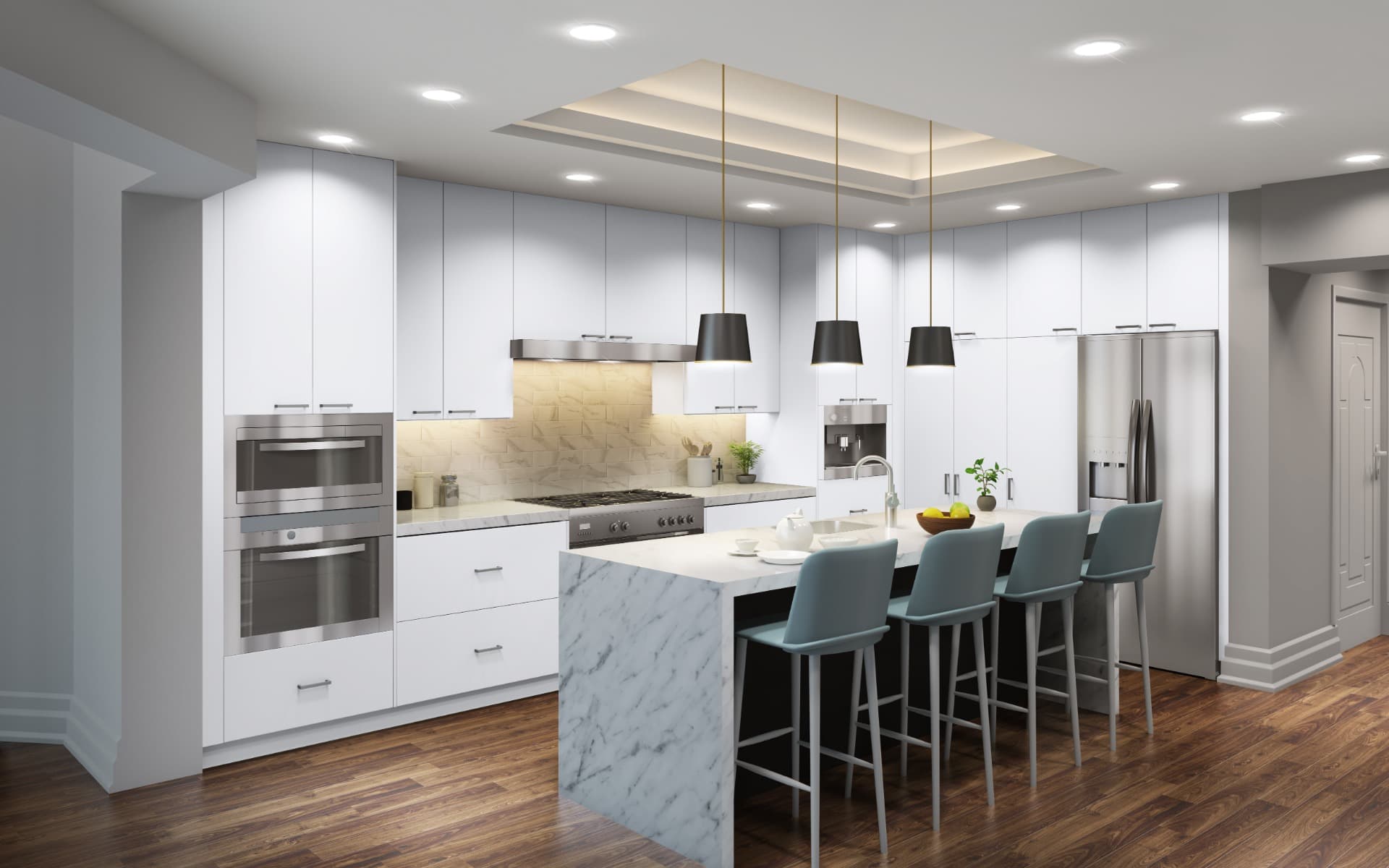 Stone fabrication - Matte Slab Cabinets in Wellington