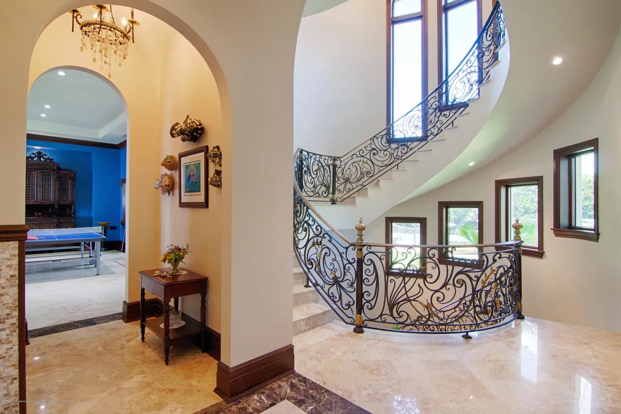 Spiral marble staircase from above